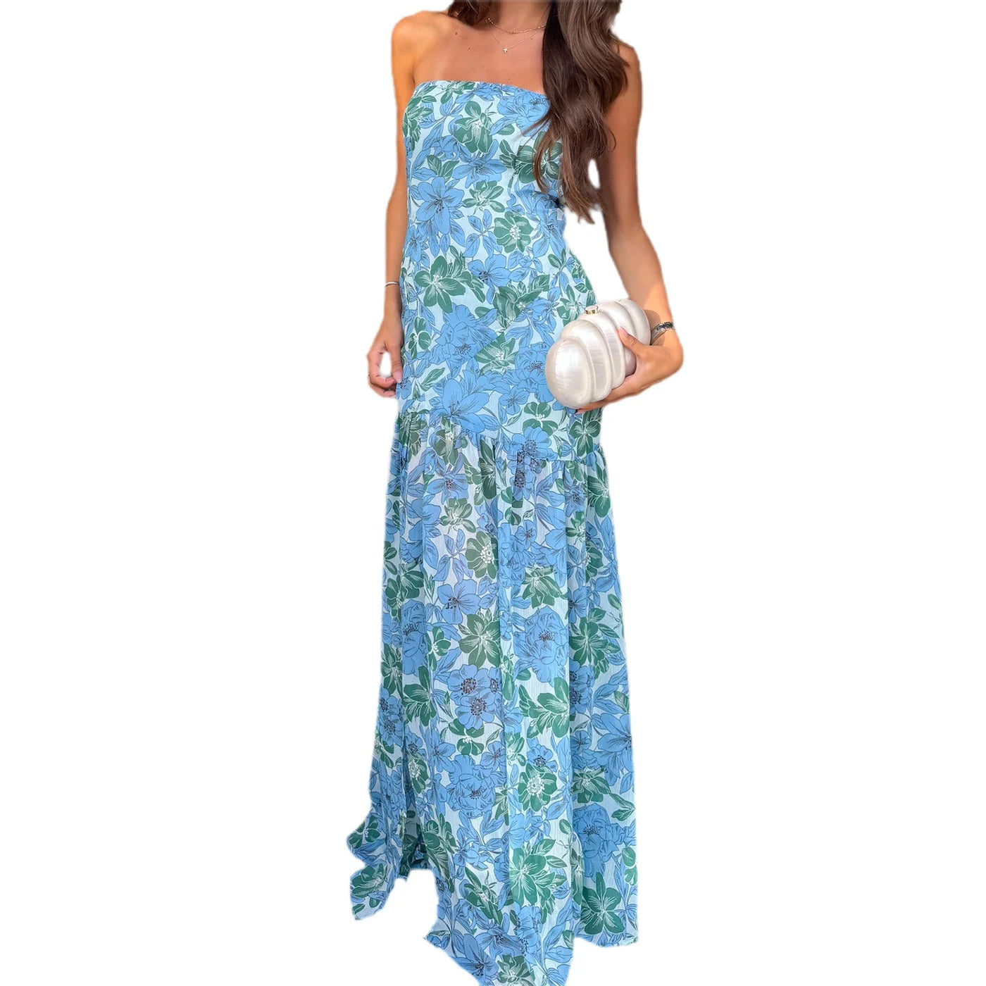 Antonia - Chic Boho Floral Off Shoulder Maxi Dress