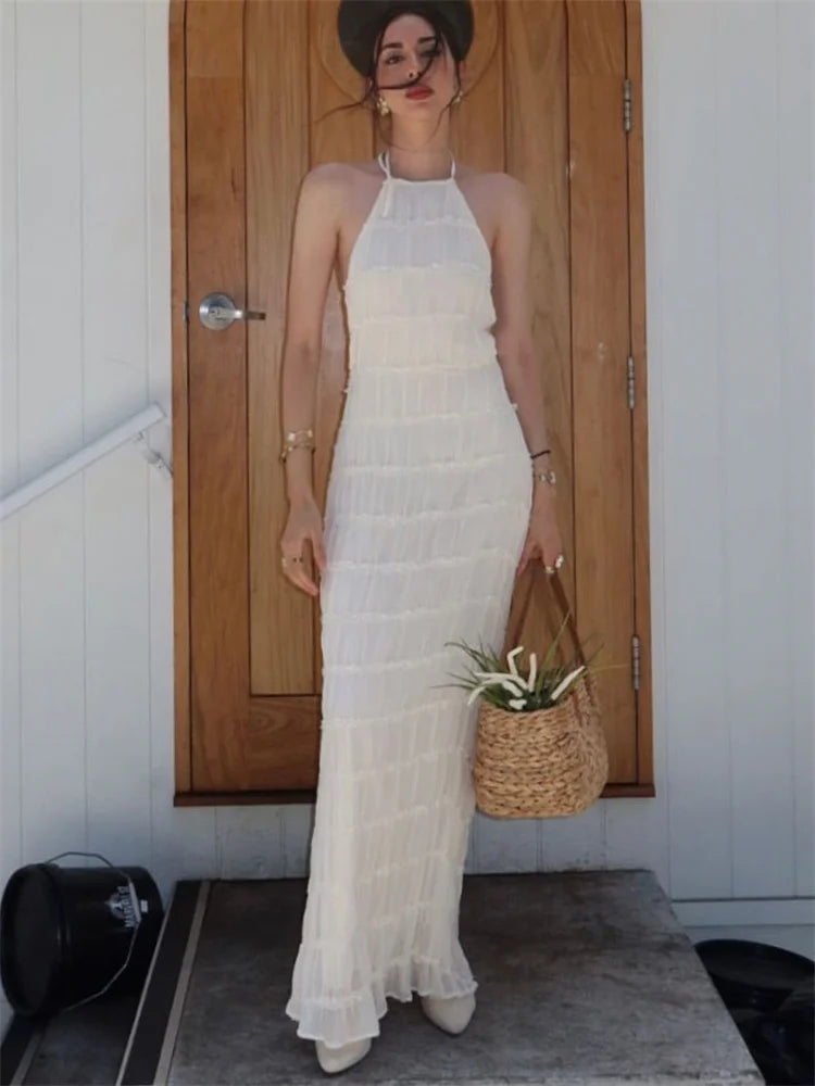 Rita - Chic Backless Patchwork Maxi Dress