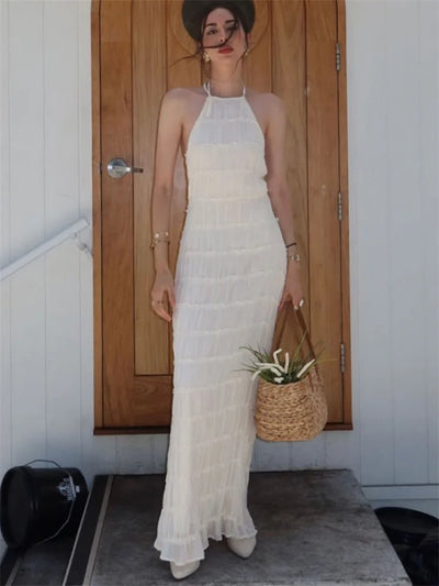 Rita - Chic Backless Patchwork Maxi Dress