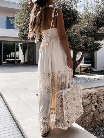 Lucille - Casual Lace Sleeveless Maxi Dress