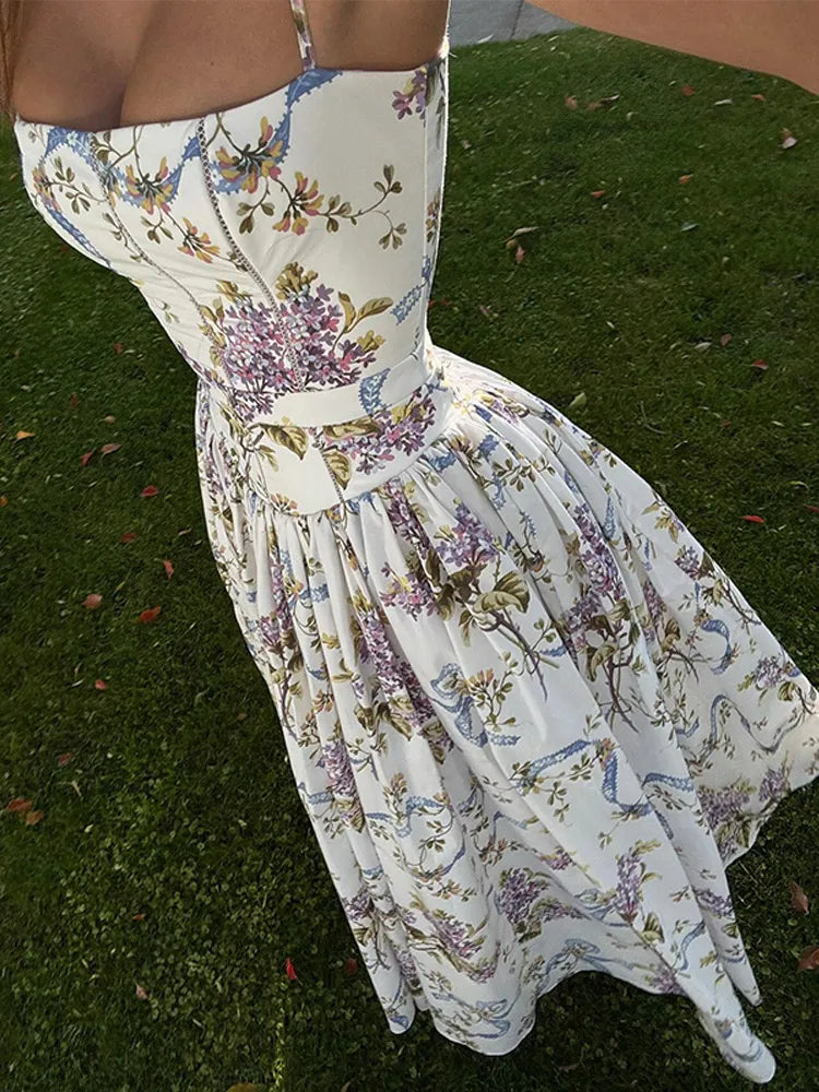Chantel - Stunning Printed Floral A-Line Maxi Dress