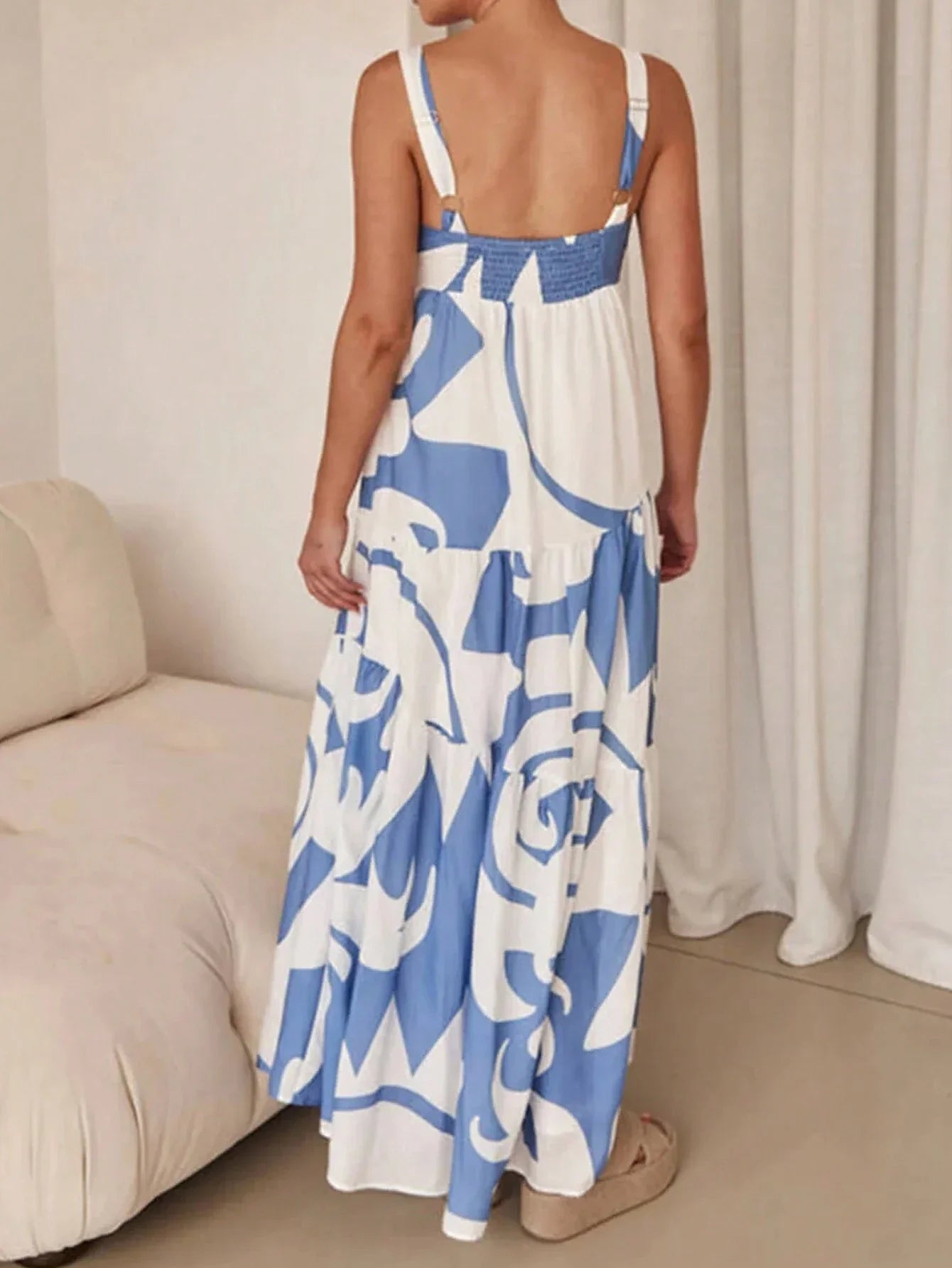 Tamara - Classic Strappy Printed Maxi Dress