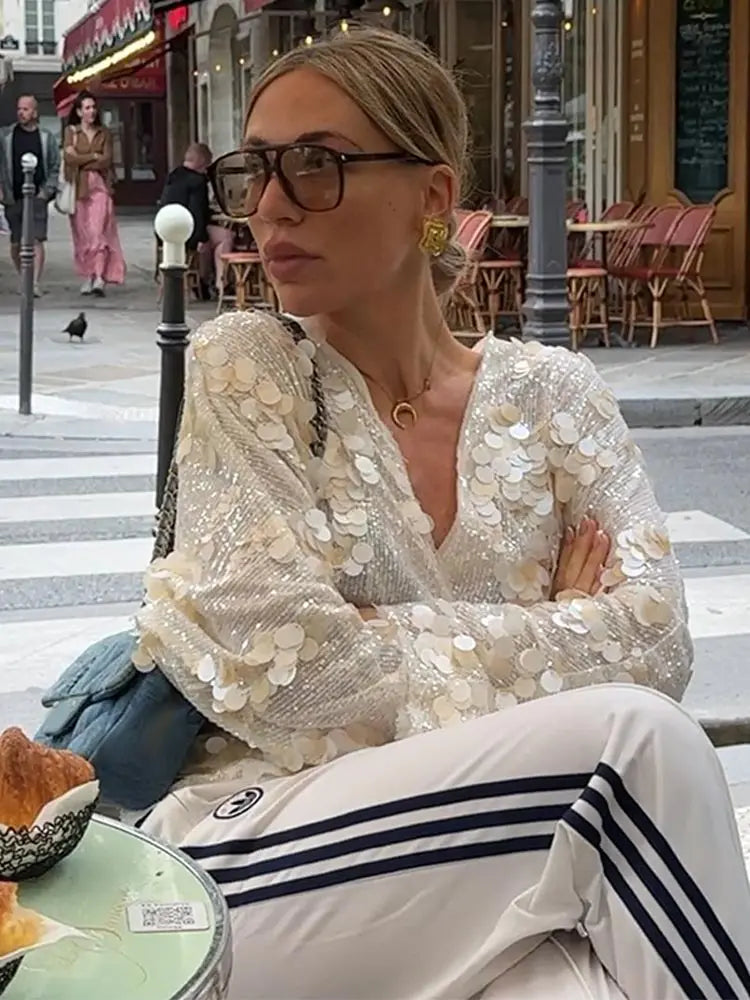 Sable | Luxe Sequin Blouse