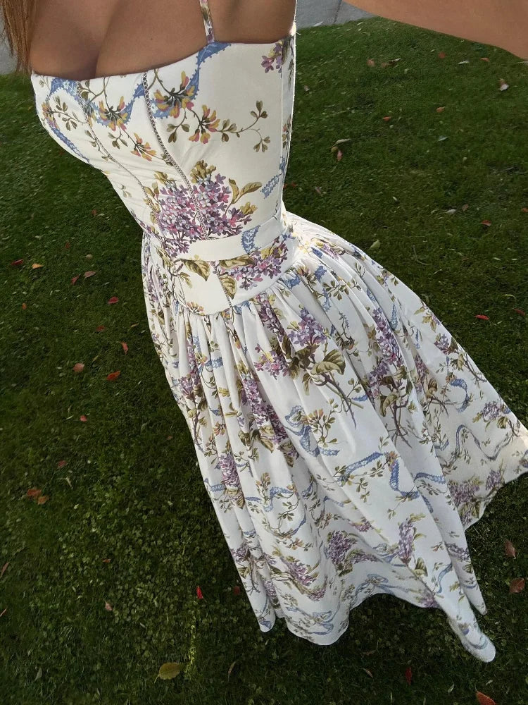 Chantel - Stunning Printed Floral A-Line Maxi Dress