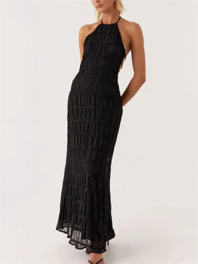 Rita - Chic Backless Patchwork Maxi Dress