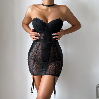 Seraphine™ – Satin & Lace Embrace Lingerie Set