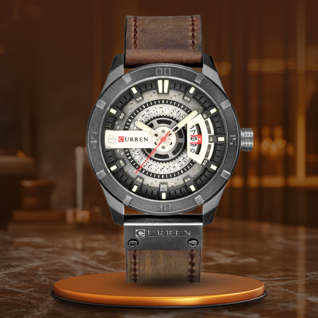 Men's Sporty Military Watch with Quartz Movement