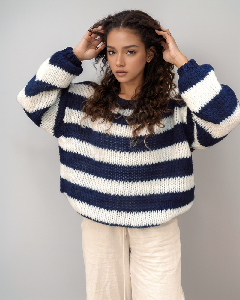 Louisa L Knitted Striped Sweater