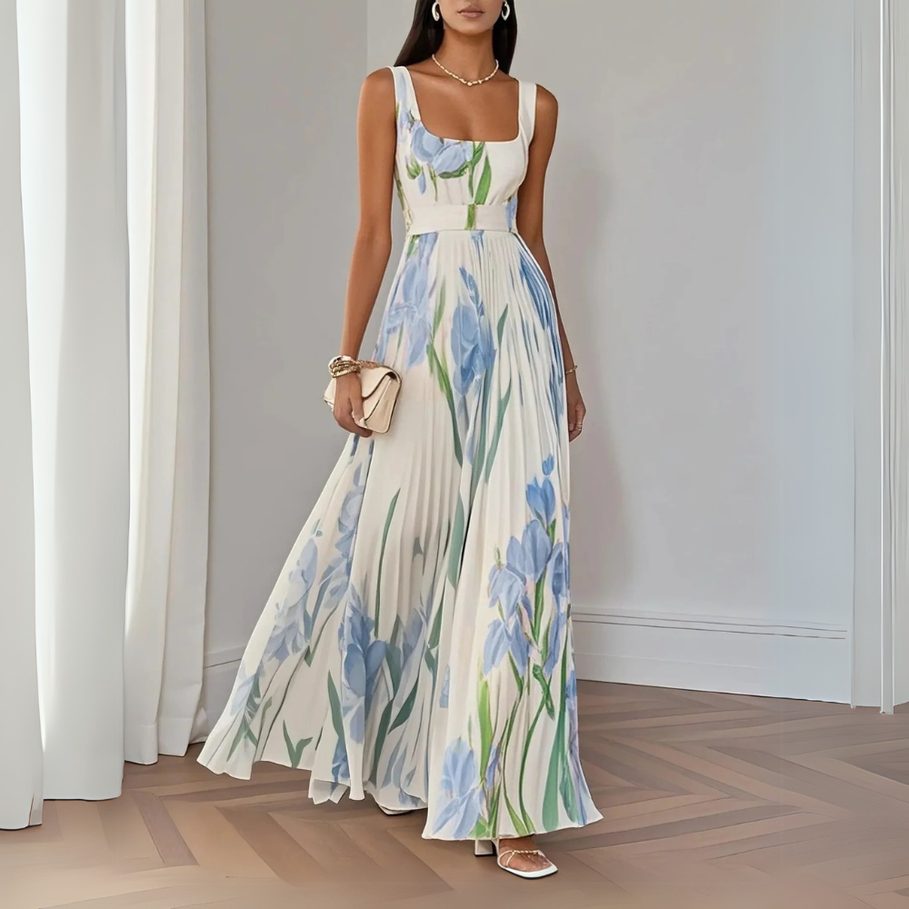 Clementine - Long pleated floral dress