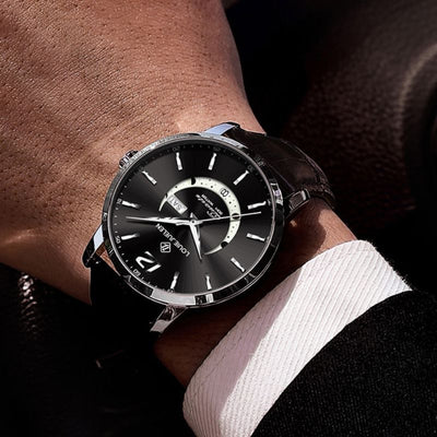 Elegant Luminous Watch with Moon Phase
