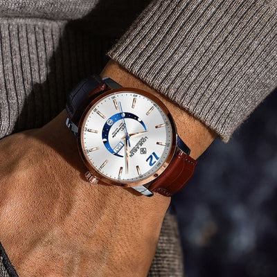 Elegant Luminous Watch with Moon Phase