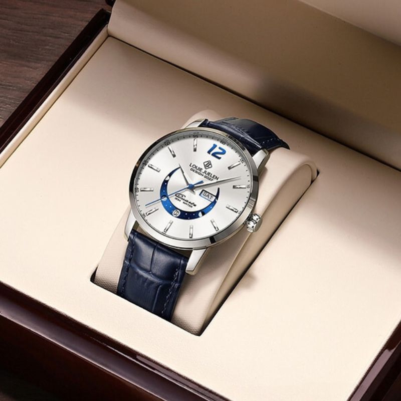Elegant Luminous Watch with Moon Phase