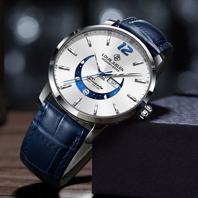 Elegant Luminous Watch with Moon Phase