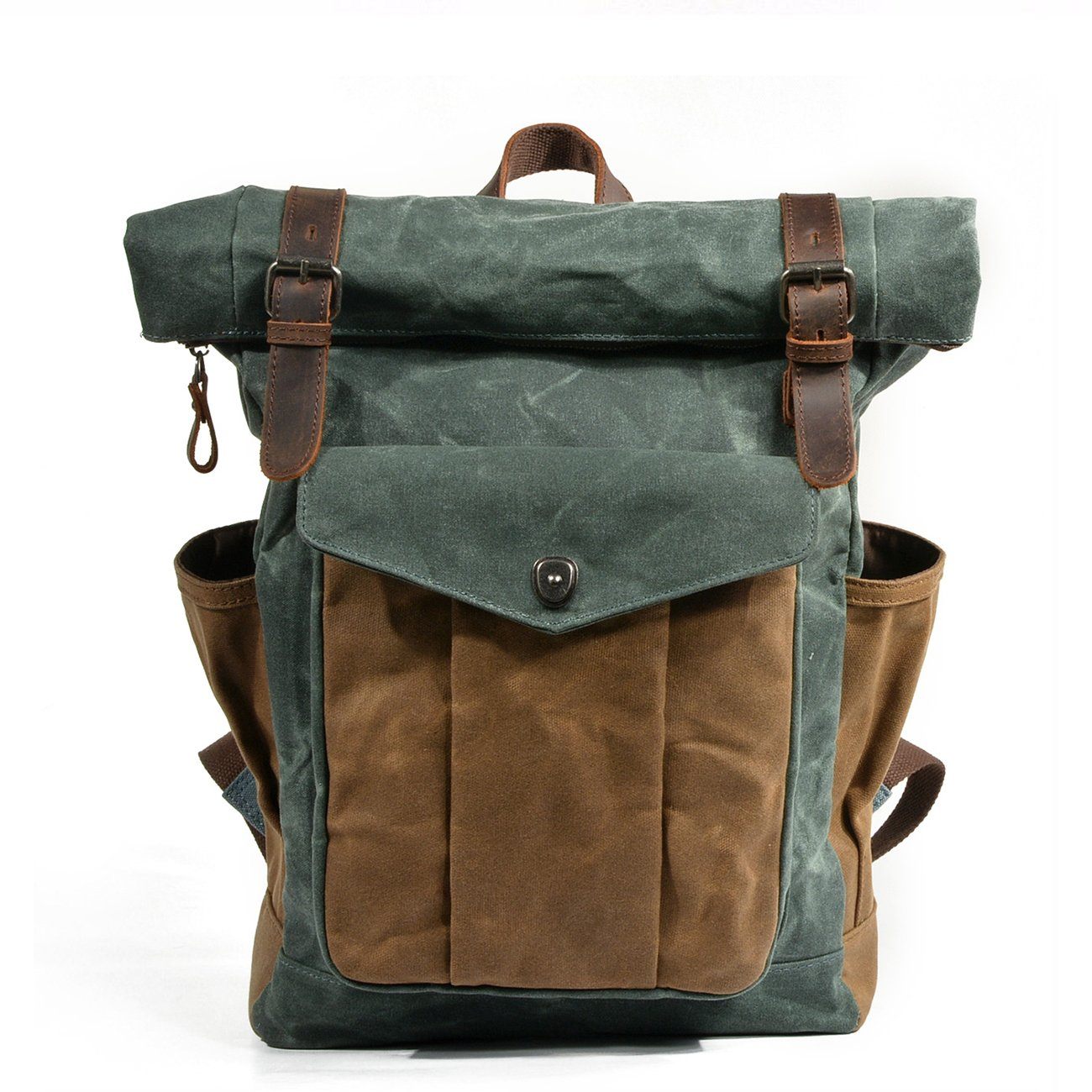 Marseille - Roll-top backpack made from wax-coated canvas