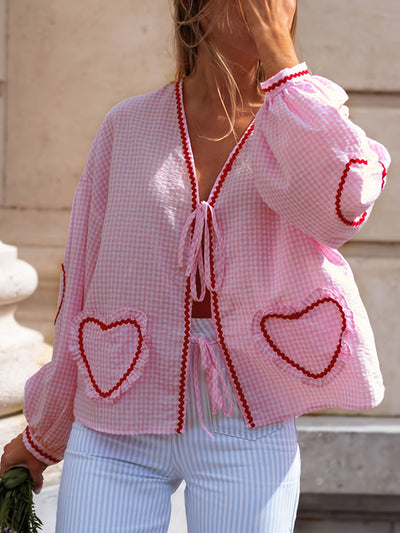 Belle | Classic Gingham Lantern Blouse