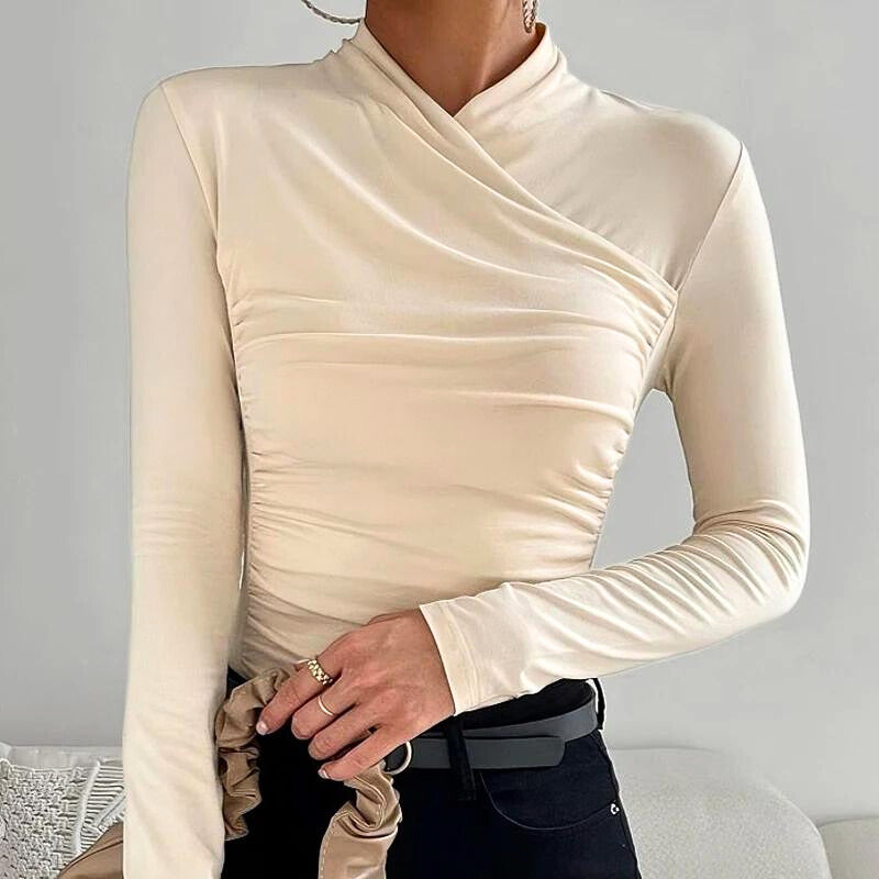 Sofia | Cross-neck Long Sleeve Top