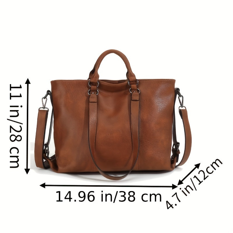 Melanie - Faux Leather Tote Bag