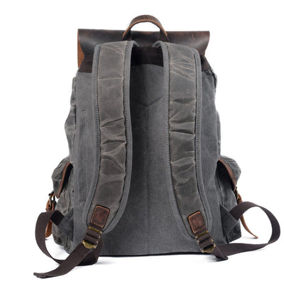 Salzburg - Linen and leather backpack