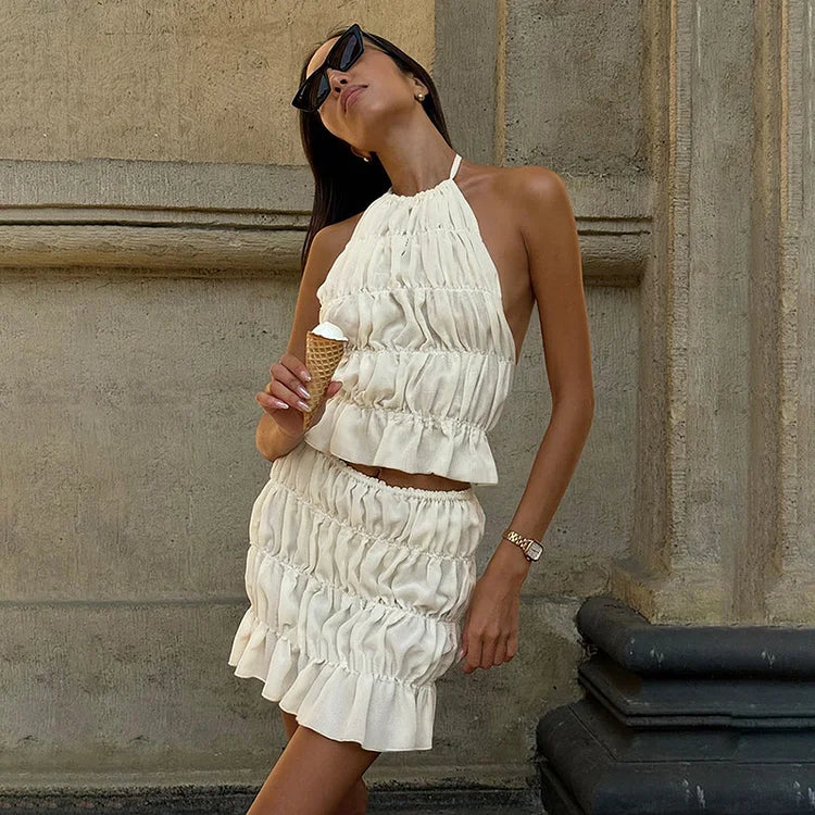 Liana | Pleated Backless Set