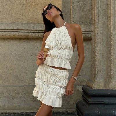 Liana | Pleated Backless Set