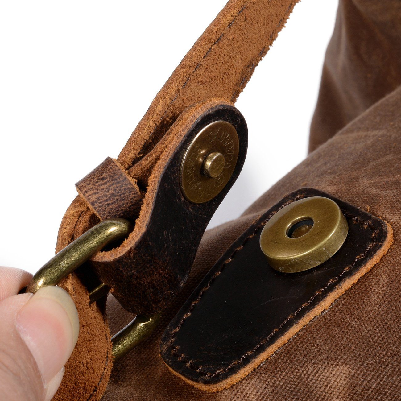 Salzburg - Linen and leather backpack