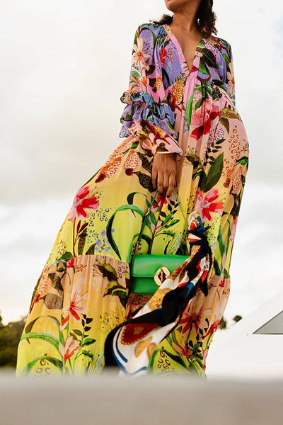 Hannah - Tropical Print Maxi Dress
