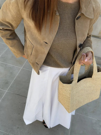 Karly - Beige Leather Jacket