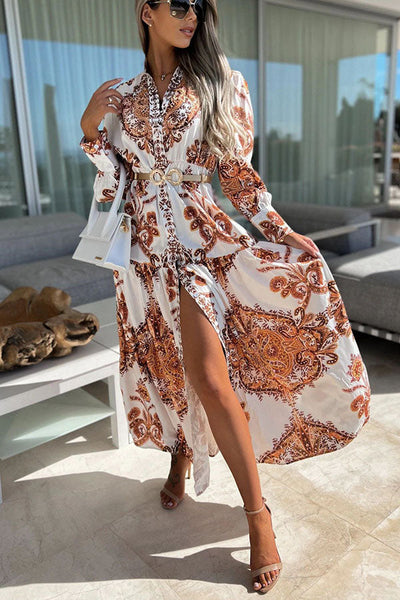 Eleanor - Baroque Print Maxi Dress