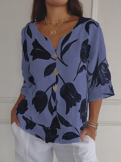 Cara | Floral Button-up Blouse