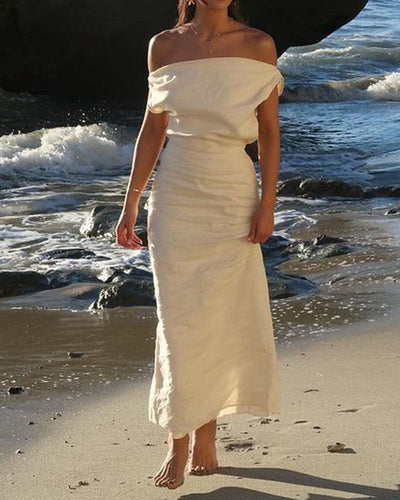 Geraldine - Stunning Off Shoulder Maxi Dress