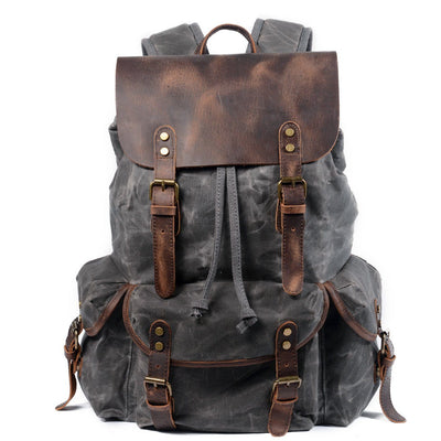Salzburg - Linen and leather backpack