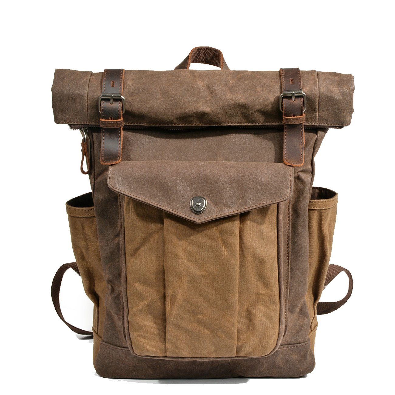 Marseille - Roll-top backpack made from wax-coated canvas