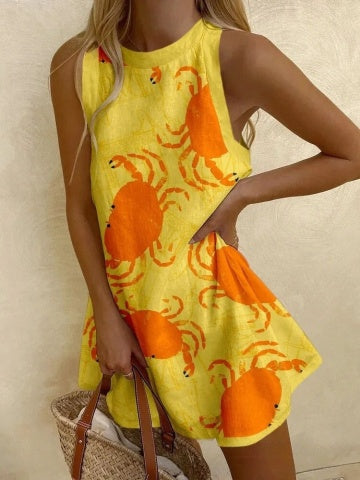Orvienne™ – Mini Dress with Crab Print