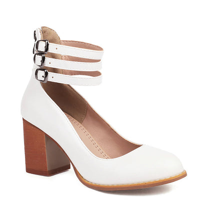Caa™ – Sleek Sandals with Ankle Strap and Block Heel