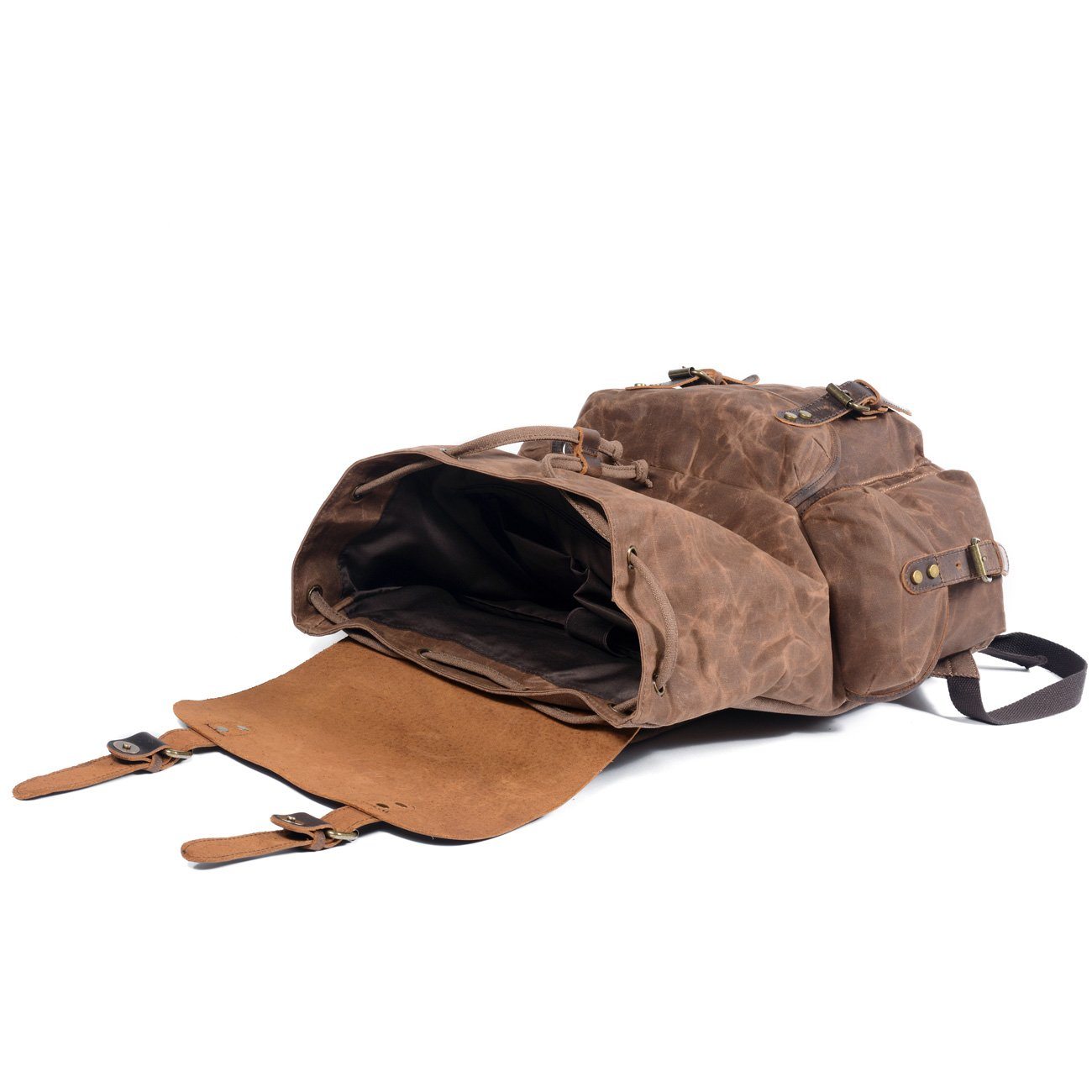 Salzburg - Linen and leather backpack