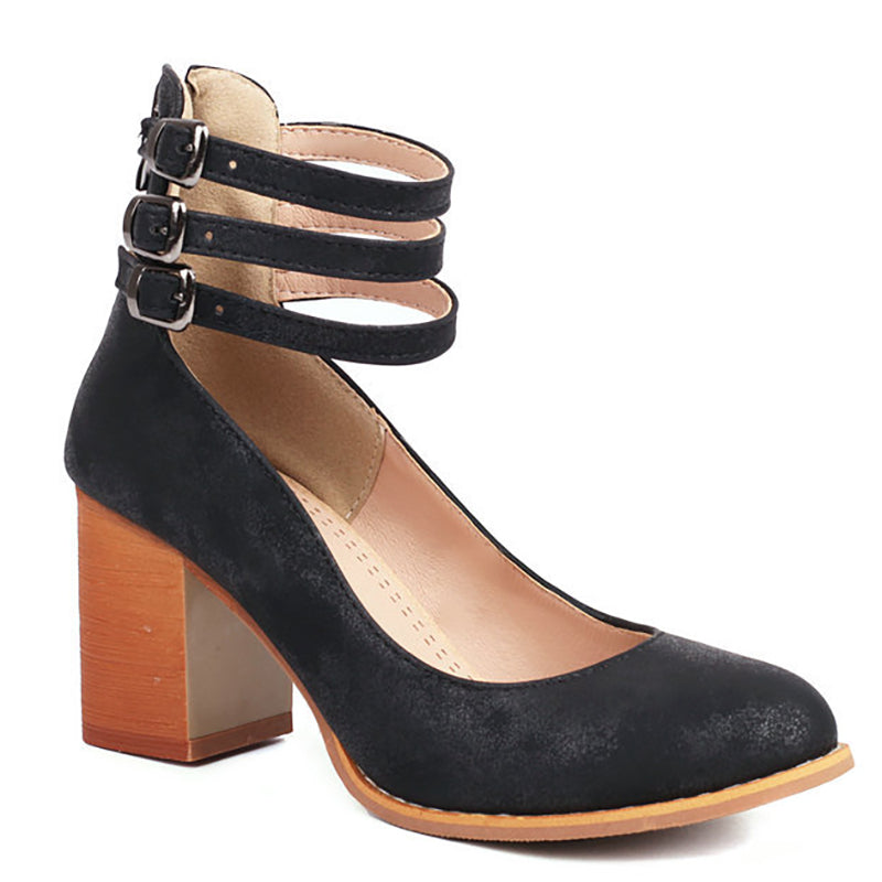 Caa™ – Sleek Sandals with Ankle Strap and Block Heel
