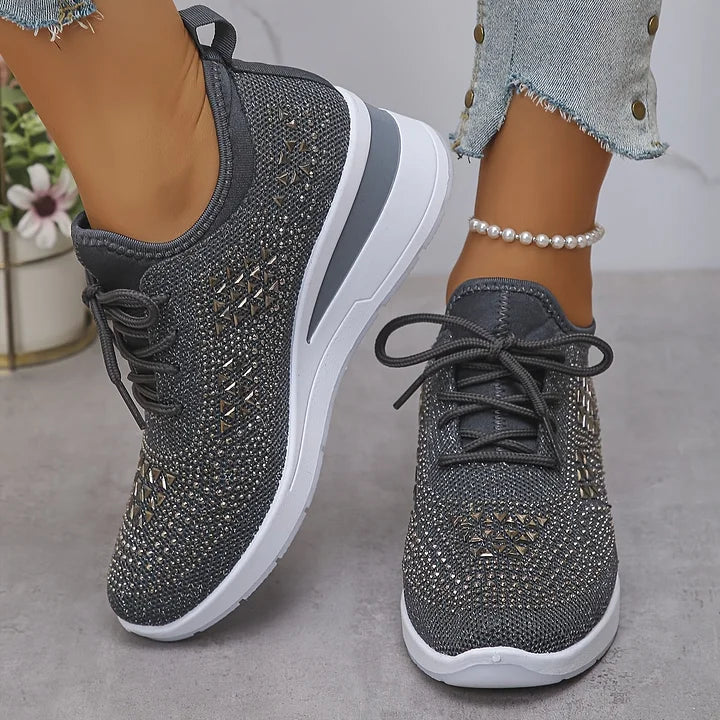 Giselle™ – Orthopaedic Sneakers with Sparkling Rhinestones