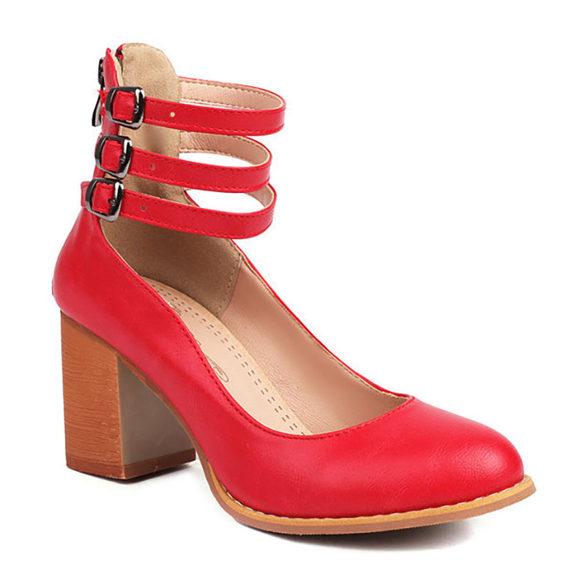 Caa™ – Sleek Sandals with Ankle Strap and Block Heel