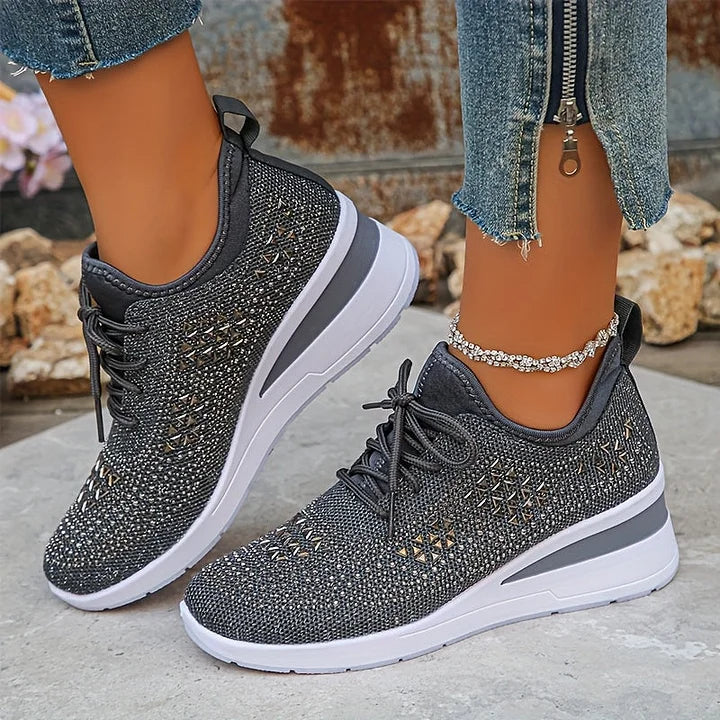Giselle™ – Orthopaedic Sneakers with Sparkling Rhinestones