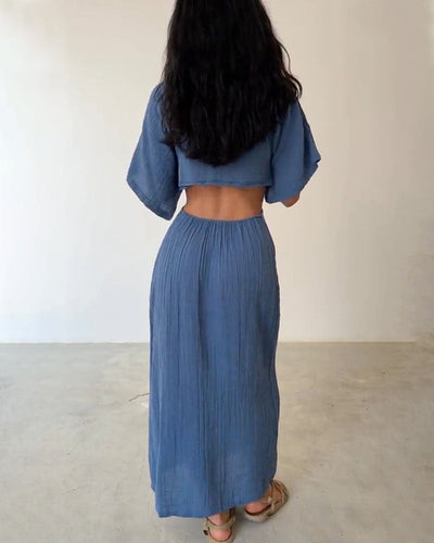 Wency - Stunning Front Lace Up Maxi Dress