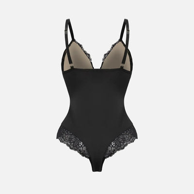Sarah - Deep V-Neck Lace Shapewear Bodysuit