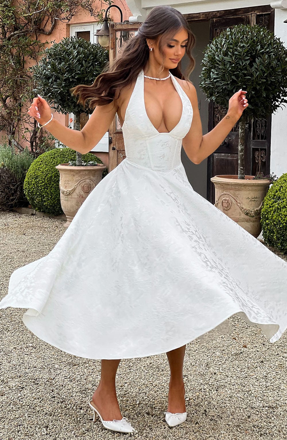 Ara - Midi dress with halter neckline
