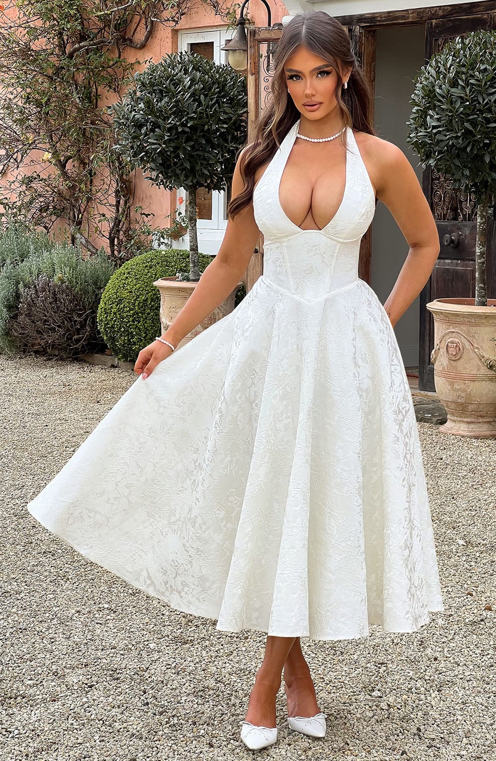 Ara - Midi dress with halter neckline