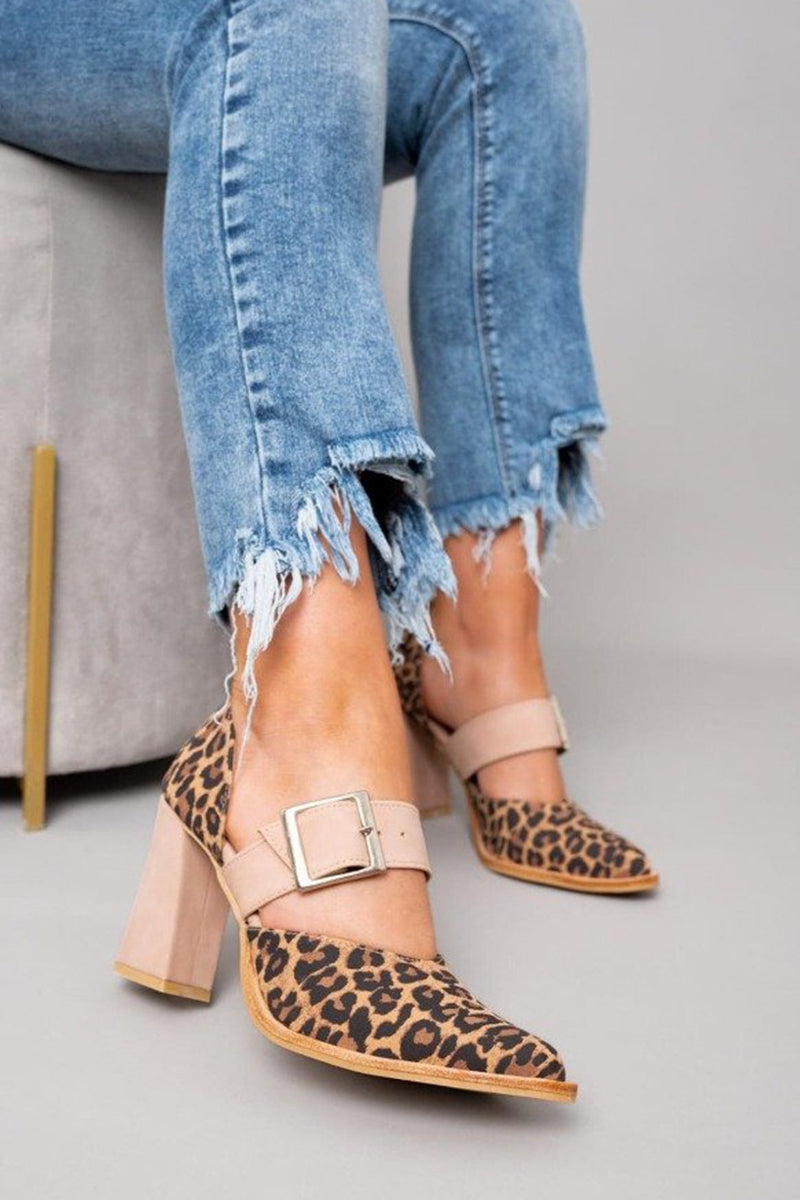 Avano™ – Leopard Suede Sandals with Stable Heel