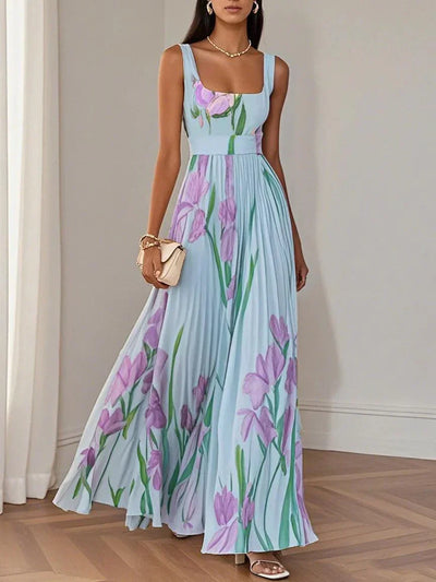 Clementine - Long pleated floral dress