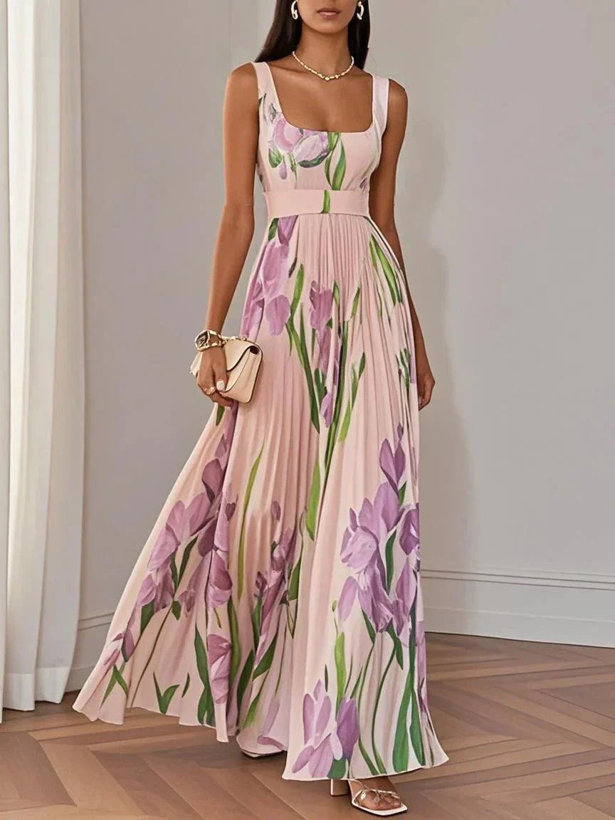 Clementine - Long pleated floral dress
