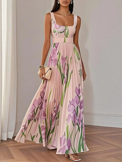 Clementine - Long pleated floral dress