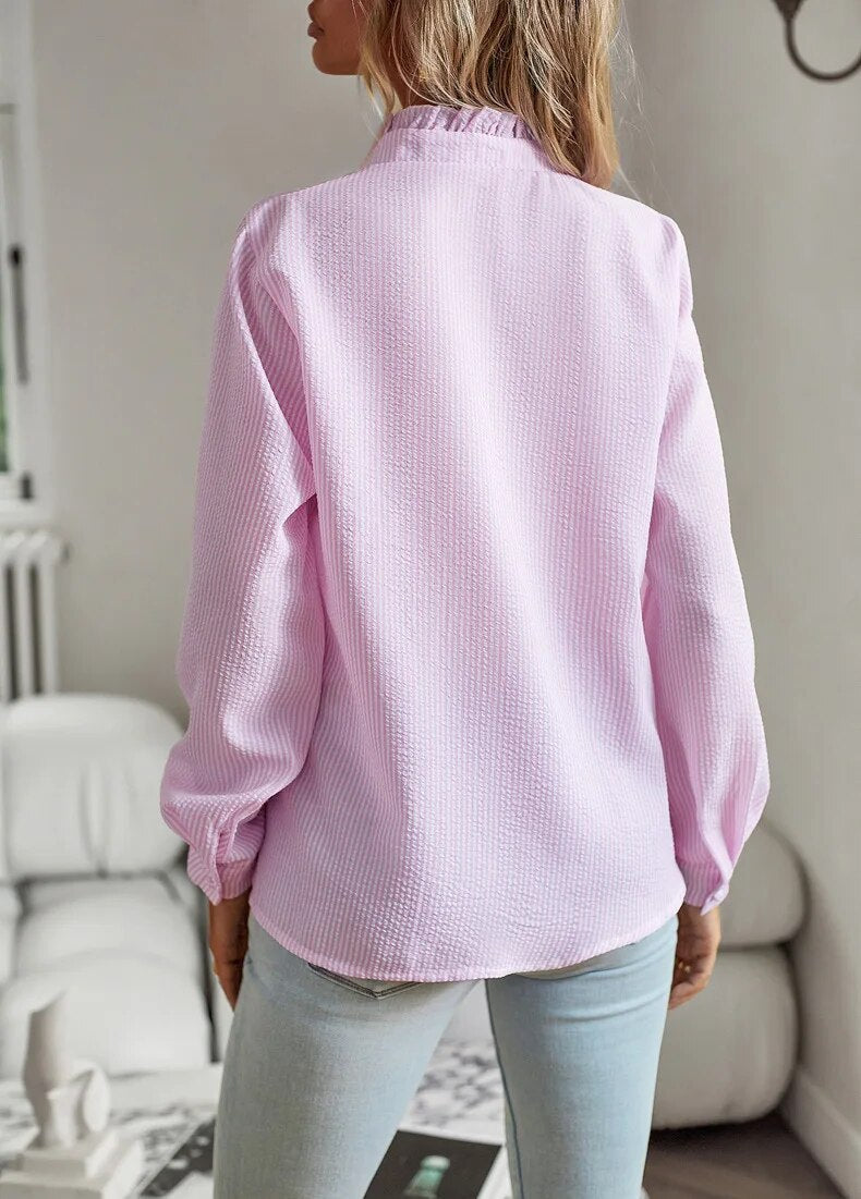 Lana | Ruffled Polo Blouse