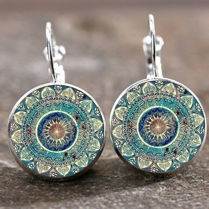 Elegant Round Vintage Mandala Earrings