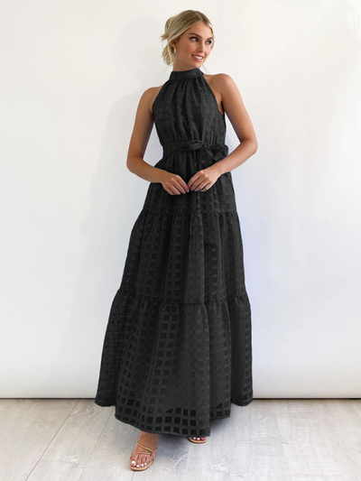 Raila - Elegant Halter Neck Maxi Dress
